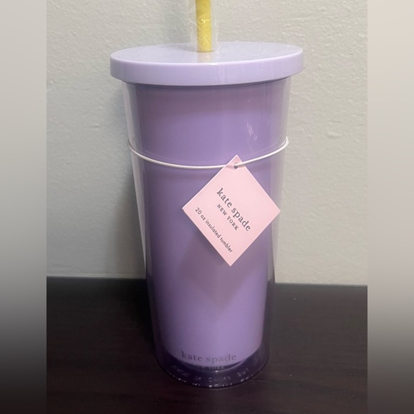 Kate Spade “More Joy” Insulated Tumbler with Re-Usable Straw - Picture 2 of 4